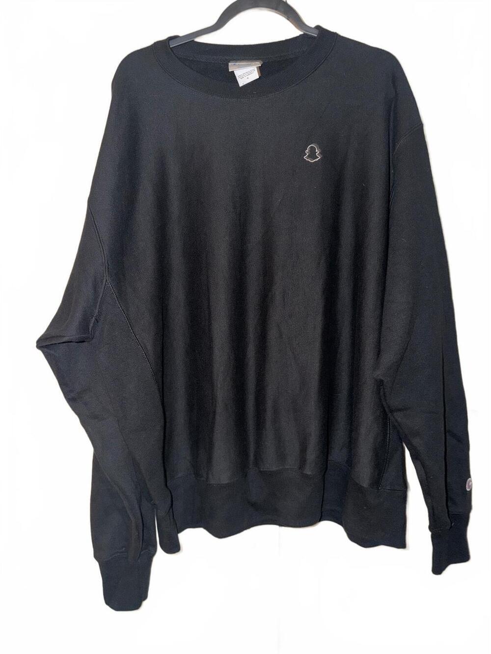 Champion Reverse Weave Black Hoodie Pullover ghost logoSz xl